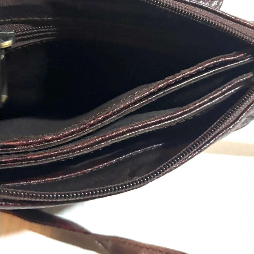 Vintage Dark Brown Leather Messenger Bag